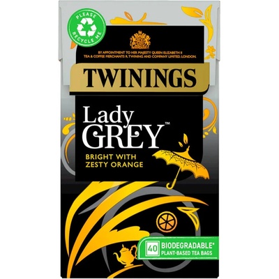 Twinings Černý čaj LADY GREY 40 sáčků 100 g