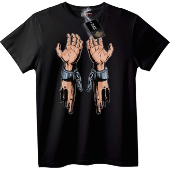 NOONEBRAND Тениска Разтопени Окови Ръце - S, Black