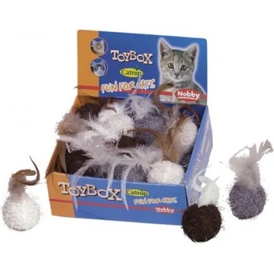 Nobby Играчка за котка топка с дрънкалка и пера 6 см nobby Германия 66852