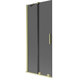 Mexen Velar сгъваем душ параван с 2 крила 80 x 150 см, графит, златен - 896-080-000-41-50 (896-080-000-41-50)