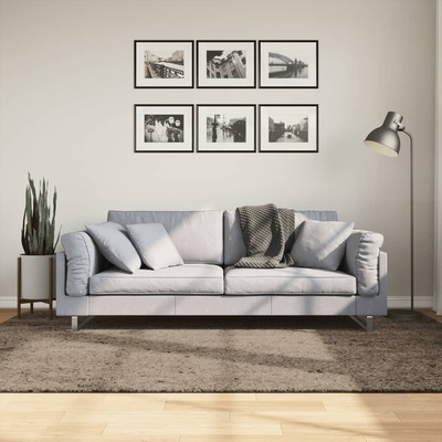 vidaXL Килим ISTAN с дълъг косъм, лъскава визия, сив, 160x230 см (375678)
