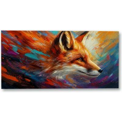Plakát – Liška v dynamických barevných tazích 140 × 70 cm Bez rámu Ano Bez rámu