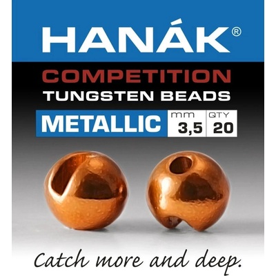 Hanák tungstenové hlavičky Metallic oranžová 20 ks 3 mm