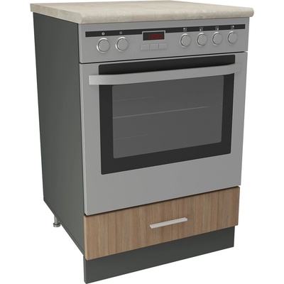 DST Кухненски модул MK-49 dst, 900/800/600-480, антрацит и дъб амбер