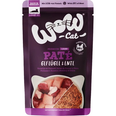 WOW Cat Paté Senior Drůbež a Kachna 125 g