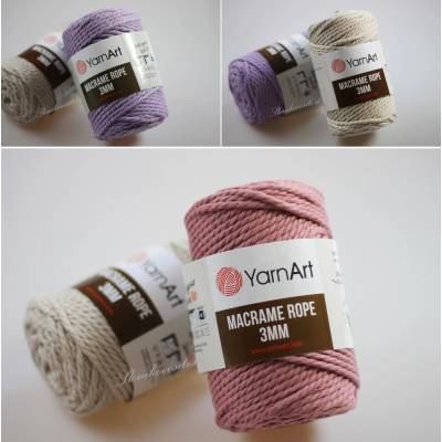 Pletací příze Macrame Rope 3 mm, 250 g - 14 (752) - režná světlá