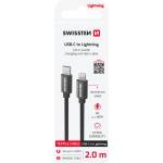 SWISSTEN Textile USB-C / Lightning 2 m Цвят: черен
