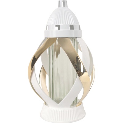 KAHANEC náhrobný elegantný Wstega2 29cm BIELO-ZLATÝ