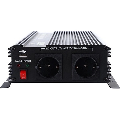 Carspa CAR1.6K-24, 24V/230V, 1600W, USB, modifikovaná sinus