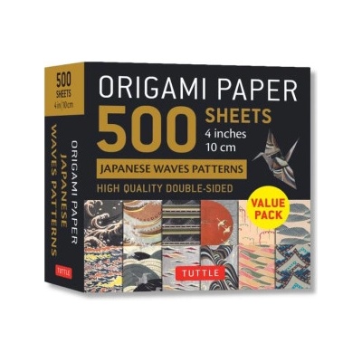 Tuttle Publishing Origami Paper 500 sheets Japanese Waves Patterns 4" (10 cm) | Tuttle Studio