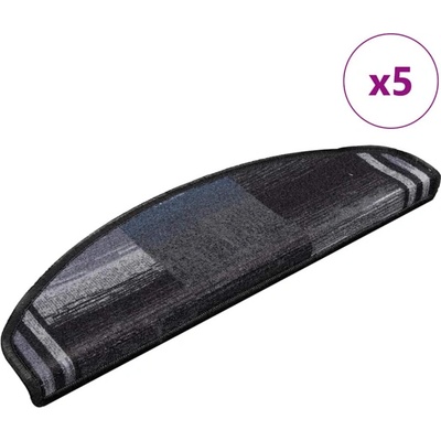 vidaXL Самозалепващи стелки за стълби, 5 бр, 65x21x4 см, черно и сиво