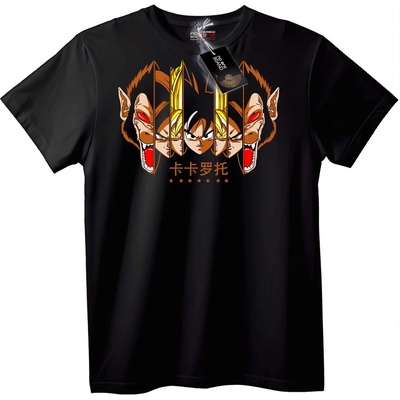 NOONEBRAND Тениска Goku Трансформация Аниме - 2XL, White