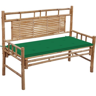 vidaXL Градинска пейка с шалте, 120 см, бамбук (3063881)
