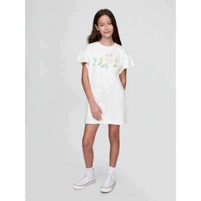 GAP detské oversize mikinové šaty biela