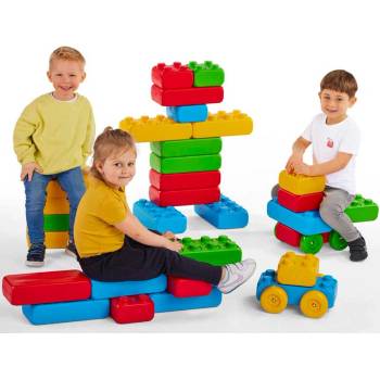 Marioinex Детски конструктор от " maxi" строителни блокчета с 2 колички 30 части (903 711)