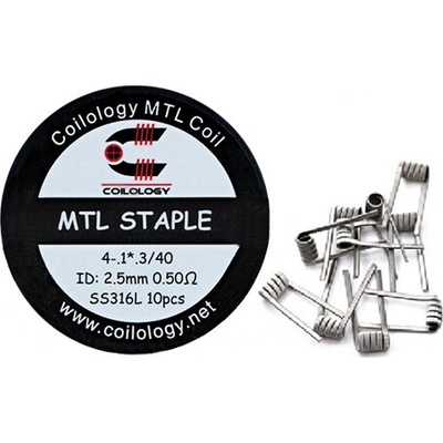 Coilology MTL Staple Coil SS316 AGW: 4-.1*.3/40 10ks