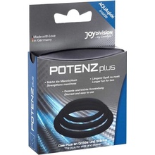Joydivision Potenz Plus - erekční kroužky, sada 3 ks Černá