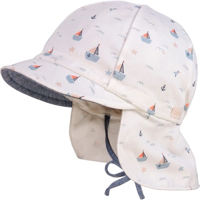 maximo Шапка с козирка maximo Baby's Peak Cap with Tie and Printed Neck Protector Cap - Boote - размер 43 cm (904-6333-0311)