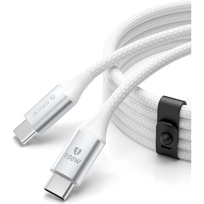 ORICO Кабел с бързо зареждане за устройства с USB-C порт - Orico CDX USB-C to USB-C Fast Charging Cable 100W (бял) (100 см) (CDX-100W)