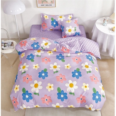 EmonaMall Двулицево спално бельо с ластик (размер за приста) EmonaMall, 4 части - Модел S15611 (S15611-66666h)