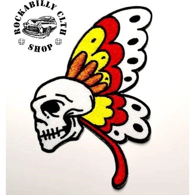 Nášivka smrtihlav Rocka Butterfly Skull
