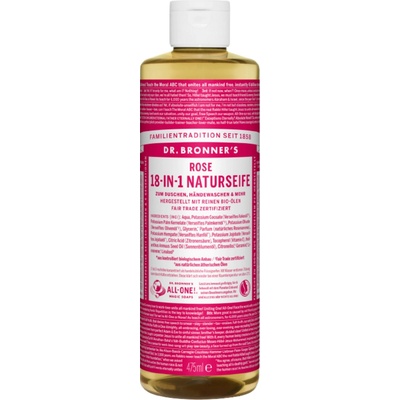Dr. Bronner's přírodní tekuté mýdlo s růží 18v1 475 ml