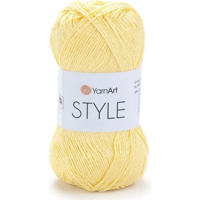 Pletací / háčkovací příze YarnArt STYLE 656 světle žlutá, jednobarevná, viskózová, 50g/185m