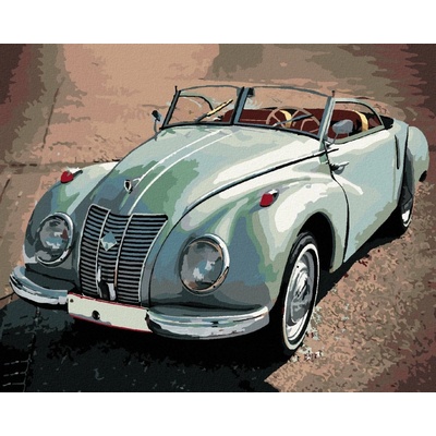 Zuty Malování Podle Čísel Zelené Auto Audi 80 x 100 Cm Plátno Rám