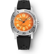 Nivada Grenchen Depthmaster Numerals Orange - Tropic Rubber