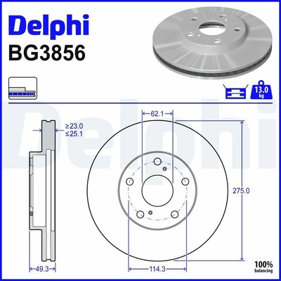 Brzdový kotúč DELPHI BG3856