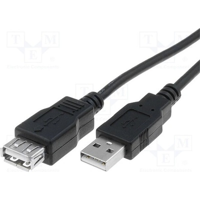 Digitus AK-300202-050-S USB 2.0, USB A zásuvka, USB A vidlice, niklovaný, 5m, černý