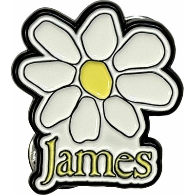 RukaHore odznak James Pin Badge yellow logo white daisy žltá