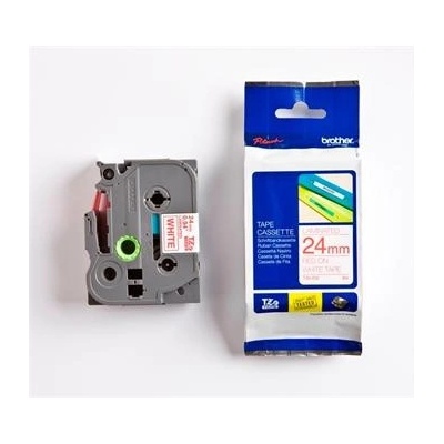 páska BROTHER TZ252 červené písmo, biela páska Tape (24mm) (TZE252)