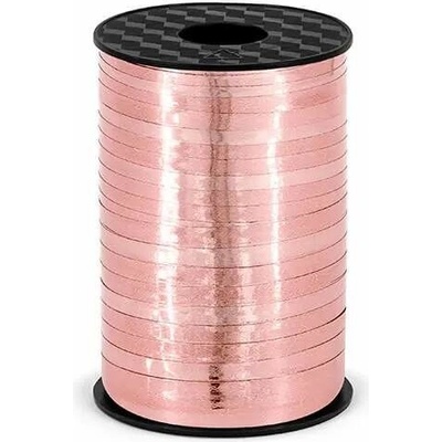 Vázací stuha rose gold metalická - 225 m