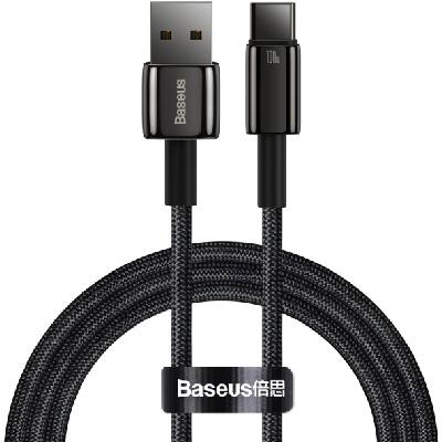 Кабел Baseus Tungsten Gold 100W USB-A към USB-C 2м CAWJ000101 - черен (CAWJ000101)