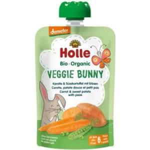 Holle Био зеленчуков пауч Holle - Моркови, сладък картоф и грах, 100 g (7061) - ozone