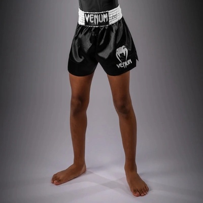 Venum | Официален Вносител за България Детски Муай Тай Шорти Venum Classic Muay Thai Shorts for Kids - Black/White - 8 years