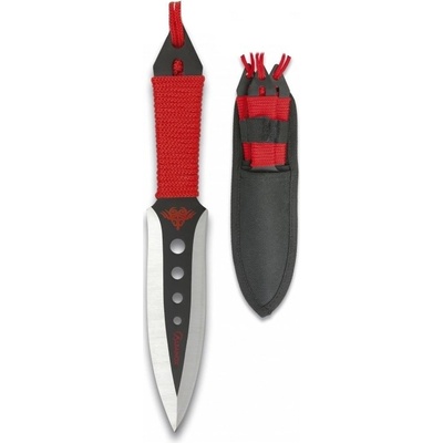 Albainox nože vrhací set s červeným paracordem 3 ks