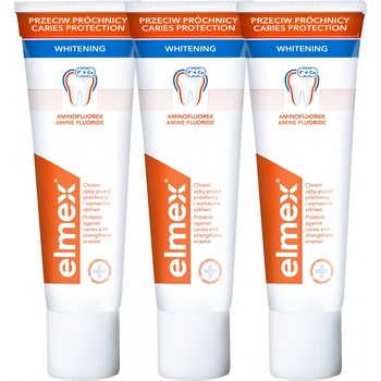 Elmex Caries Protection Whitening bieliaca zubná pasta s fluoridom 3 x 75 ml
