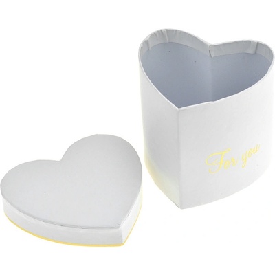 FloraSystem dárková krabička "For you" SRDCE 9 cm bílá