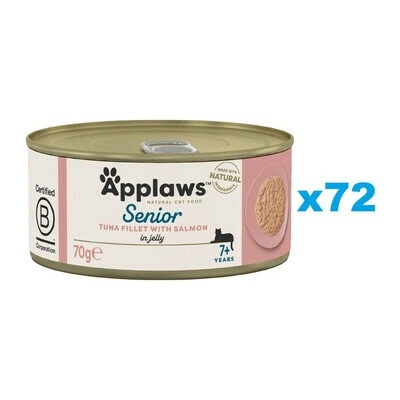 Applaws Cat Senior tuniak s lososom v želé 72 x 70 g