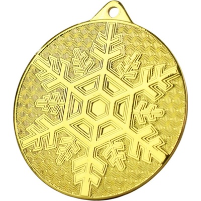 MMC48050/G Medaila snehová vločka pr.50 mm hr.2 mm zlato 5x0 2 cm