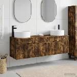 vidaXL Комплект шкафове за баня 3 бр. Опушен дъб 49 x 44, 5 x 65, 5 см (3405782)