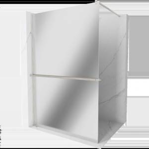 Mexen Kioto+ душ параван с рафт Walk-in 70 x 200 см, огледало, четкан никел - 800-070-121-97-50 (800-070-121-97-50)