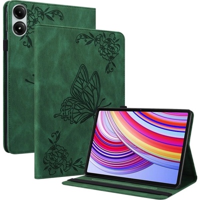 Vsetkonamobil 104270 ART BUTTERFLY Zaklápacie puzdro pre Xiaomi Redmi Pad Pro / Pad Pro 5G zelený