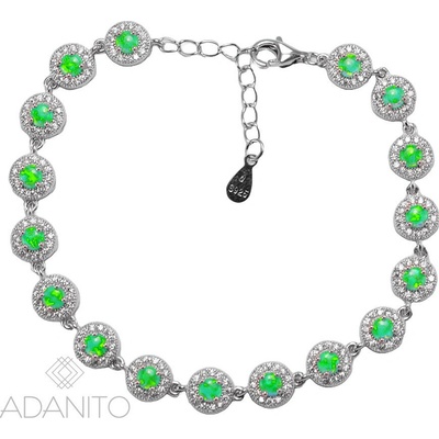 Adanito SSNK026209GR Strieborný opálový náramok so zirkónmi