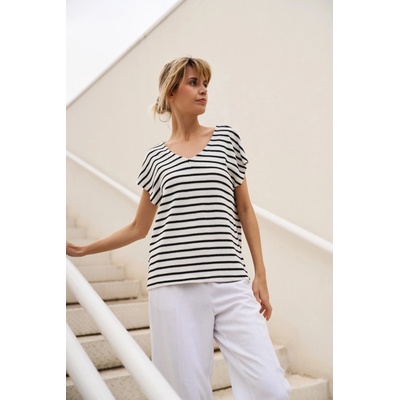 Moodo Бяла райета блуза Moodo Moodo | Cheren Byal | ЖЕНИ | XS