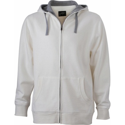 James & Nicholson mikina Lifestyle JN 963 s kapucí COT020963j1801-off white/g Bílá špinavá/šedá