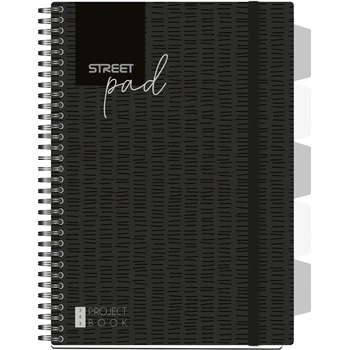 STREET Тетрадка Street Pad, А4, спир, PP, 100л, МК, черна (30656-А-BLACK)