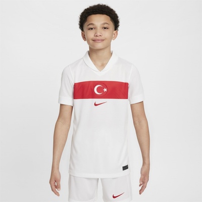 Nike Юношеска футболна фланелка Nike Turkey Home Shirt 2024 Juniors - White